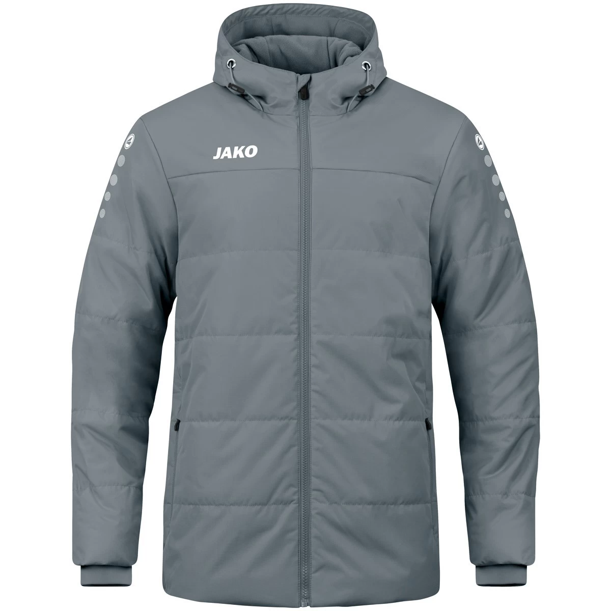 Jako Coachjacke Team Mit Kapuze Steingrau 1 Jako Coachjacke Team Mit Kapuze Steingrau