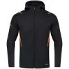 Jako Freizeitjacke Challenge Mit Kapuze Schwarz Meliert/neonorange