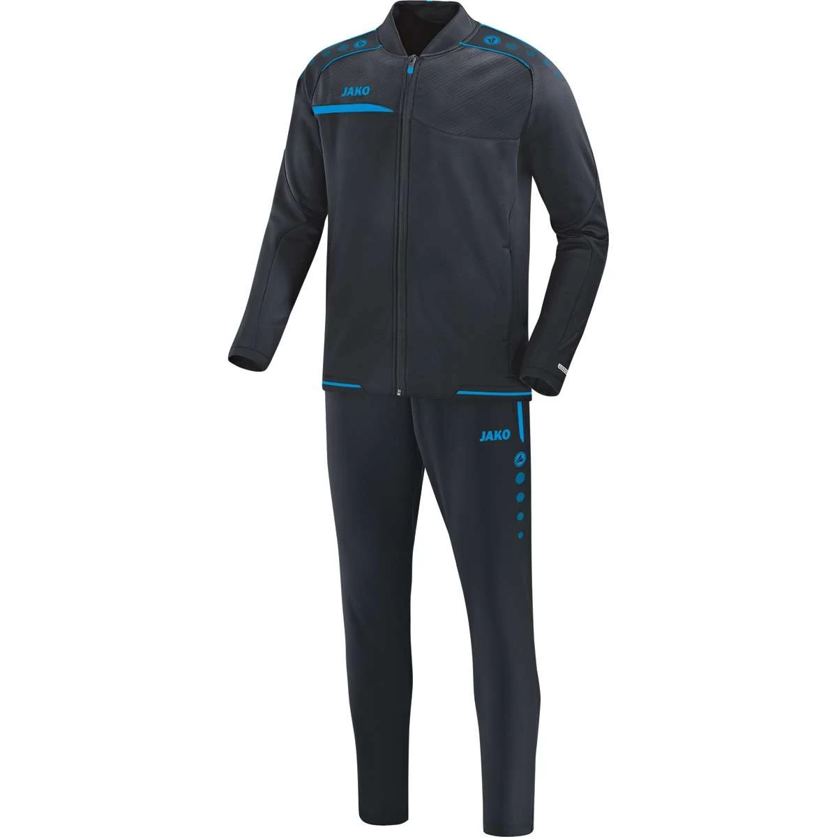 Jako Trainingsanzug Prestige Anthrazit/JAKO Blau 1 Jako Trainingsanzug Prestige Anthrazit/JAKO Blau