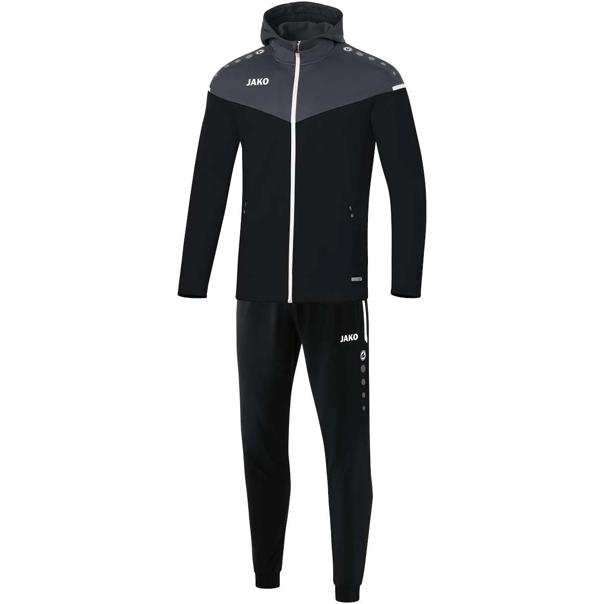 Jako Trainingsanzug Polyester Champ 2.0 Mit Kapuze Schwarz/anthrazit 1 Jako Trainingsanzug Polyester Champ 2.0 Mit Kapuze Schwarz/anthrazit