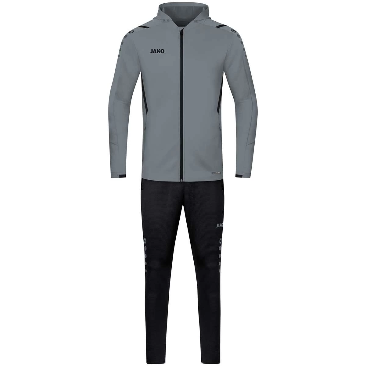Jako Trainingsanzug Challenge Mit Kapuze Steingrau/schwarz 1 Jako Trainingsanzug Challenge Mit Kapuze Steingrau/schwarz