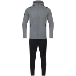 Jako Freizeitanzug Challenge Mit Kapuze Steingrau Meliert/schwarz
