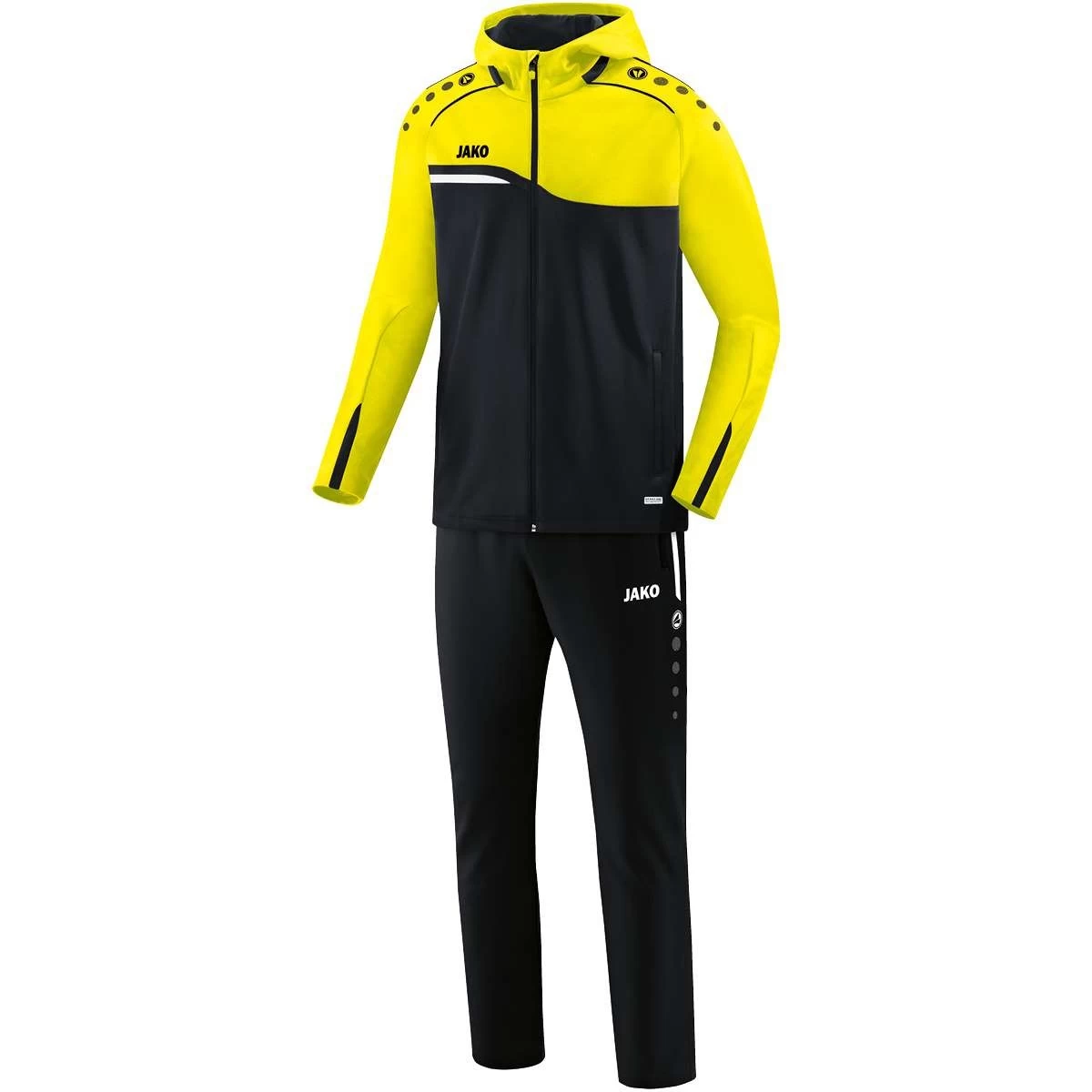 Jako Präsentationsanzug Competition 2.0 Mit Kapuze Schwarz/neongelb 1 Jako Präsentationsanzug Competition 2.0 Mit Kapuze Schwarz/neongelb